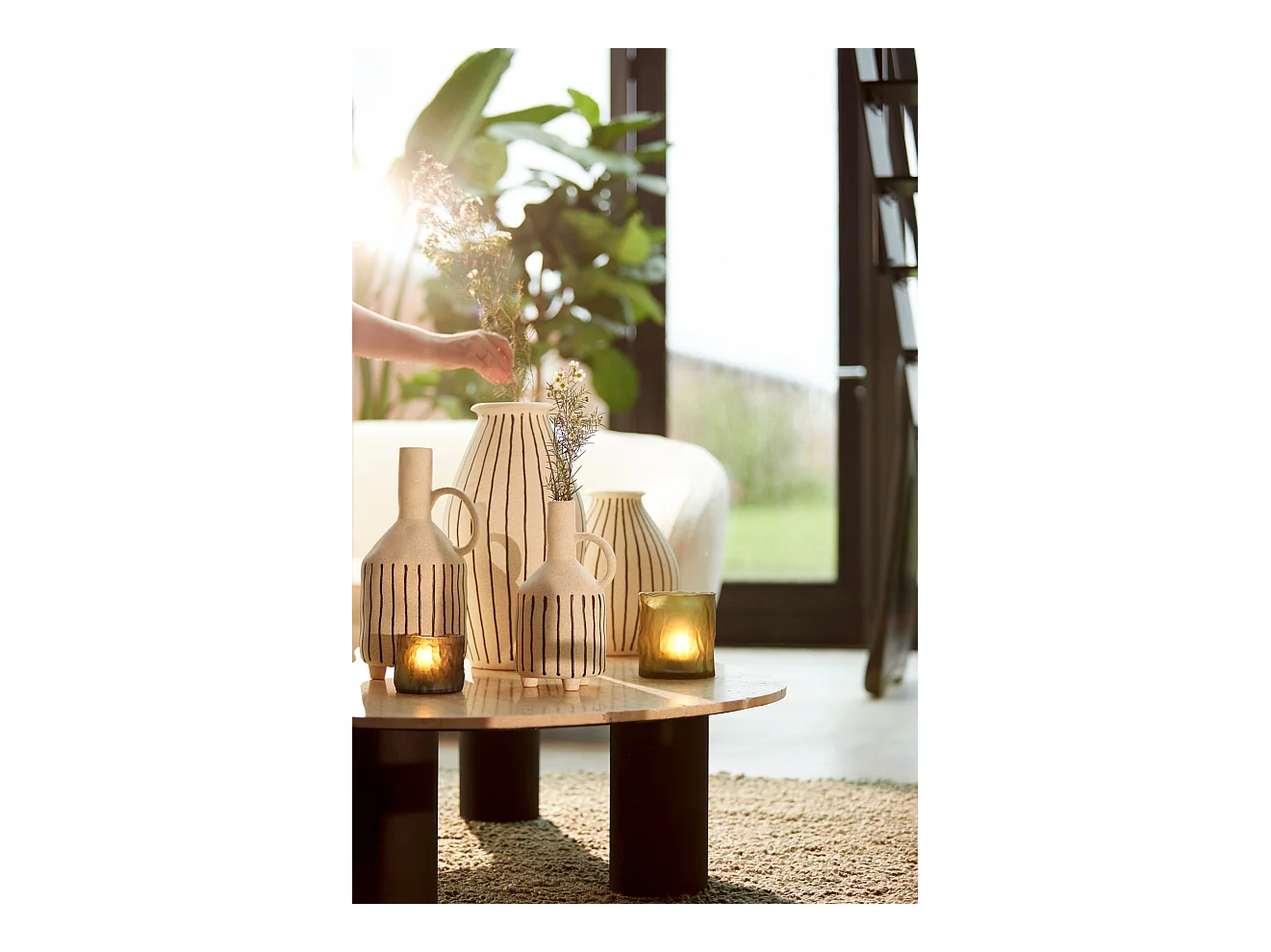 Vase DIPHU - Ø23x29cm - Weiß