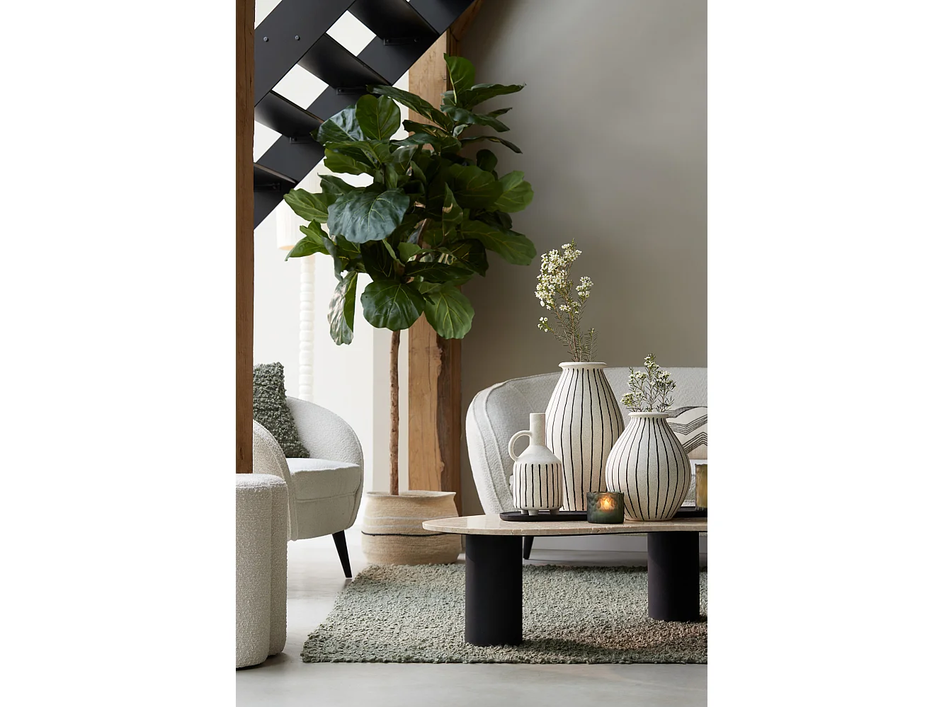 Vase DIPHU - Ø23x29cm - Blanc