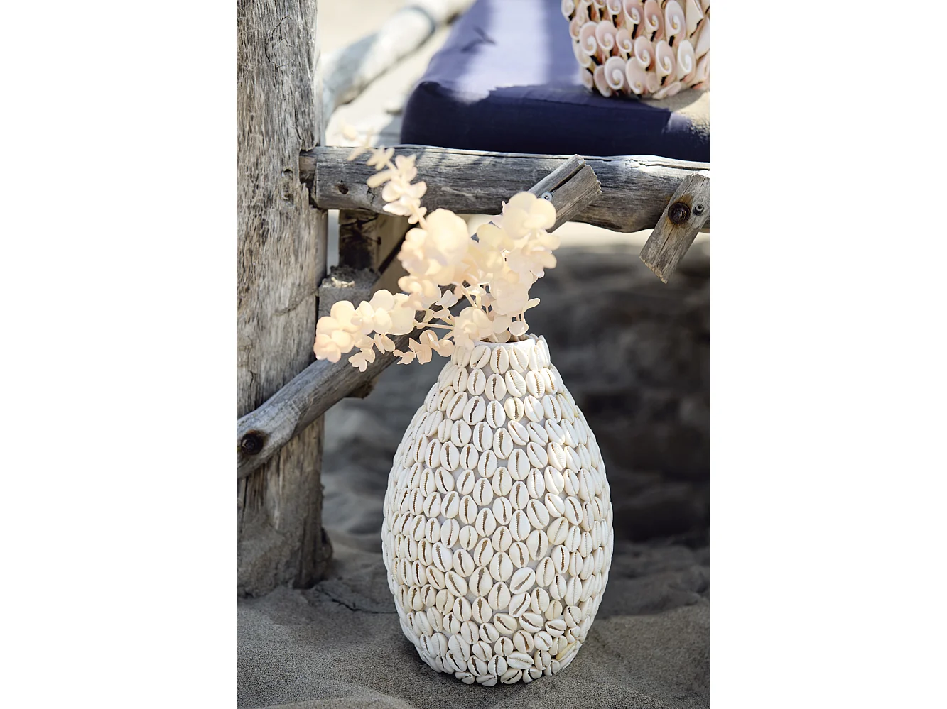 Vase SHELL - Ø19x28cm - Blanc