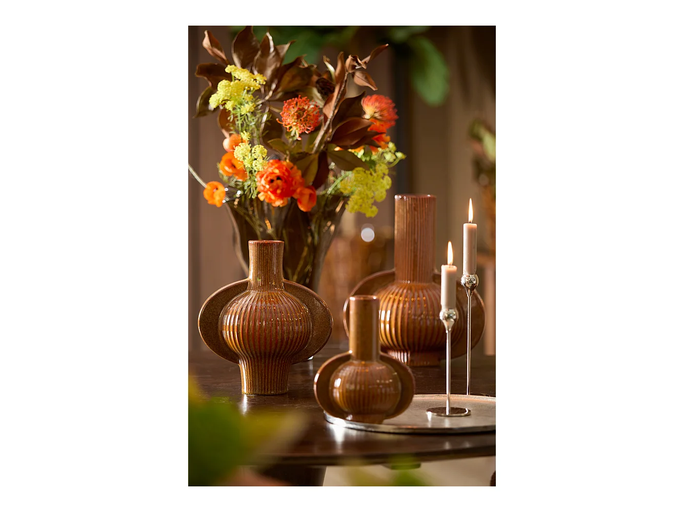 Vase MELNIK - 27,5x18,5x31cm - Marron