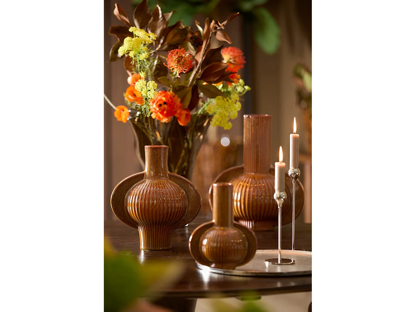 Vase MELNIK - 27,5x18,5x31cm - Marron