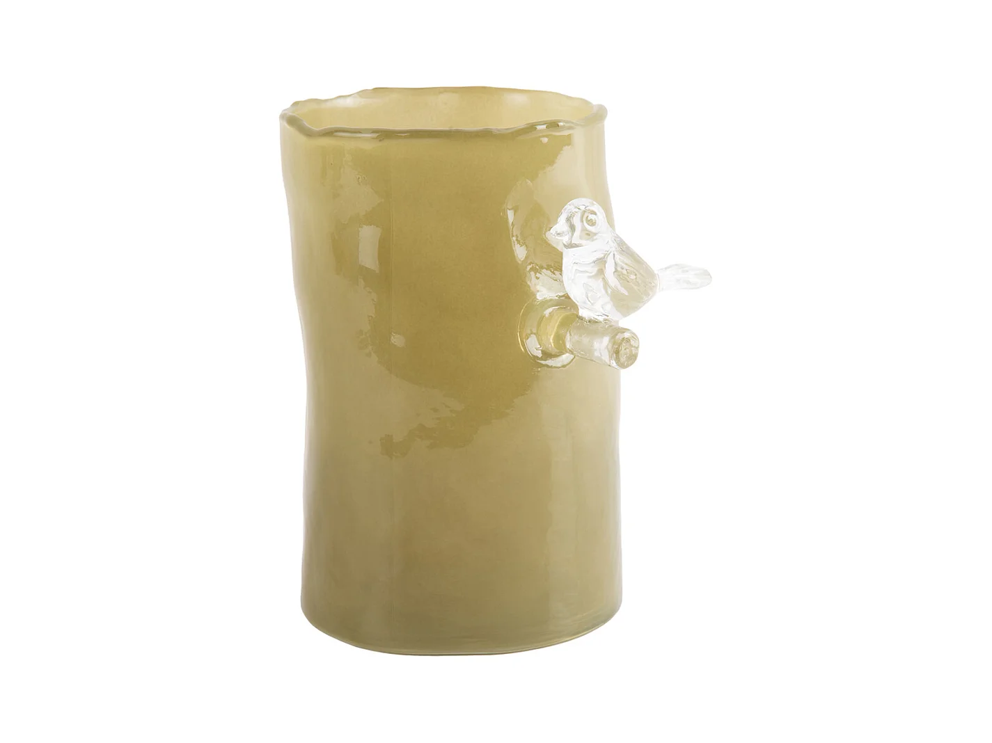 Vase Oiseau sur Branche Petit - Vert armée