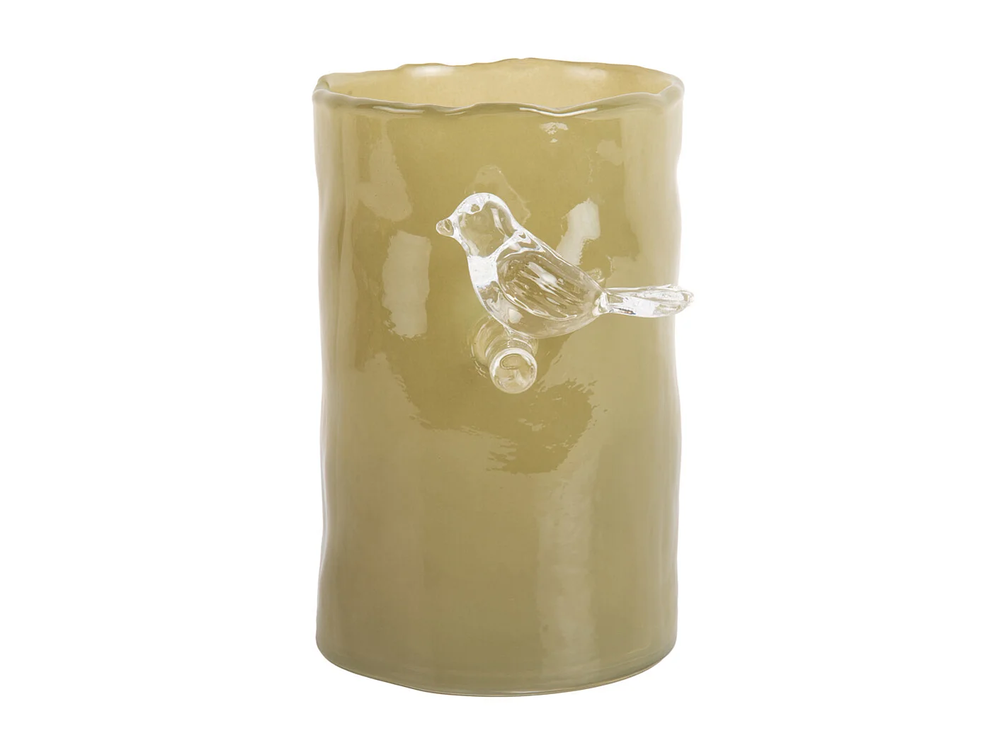 Vase Oiseau sur Branche Petit - Vert armée