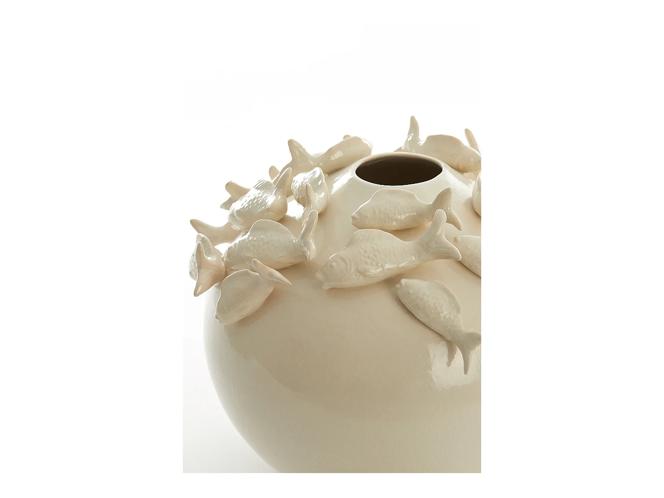 Vase FISCH - Ø41,5x32cm - Weiß