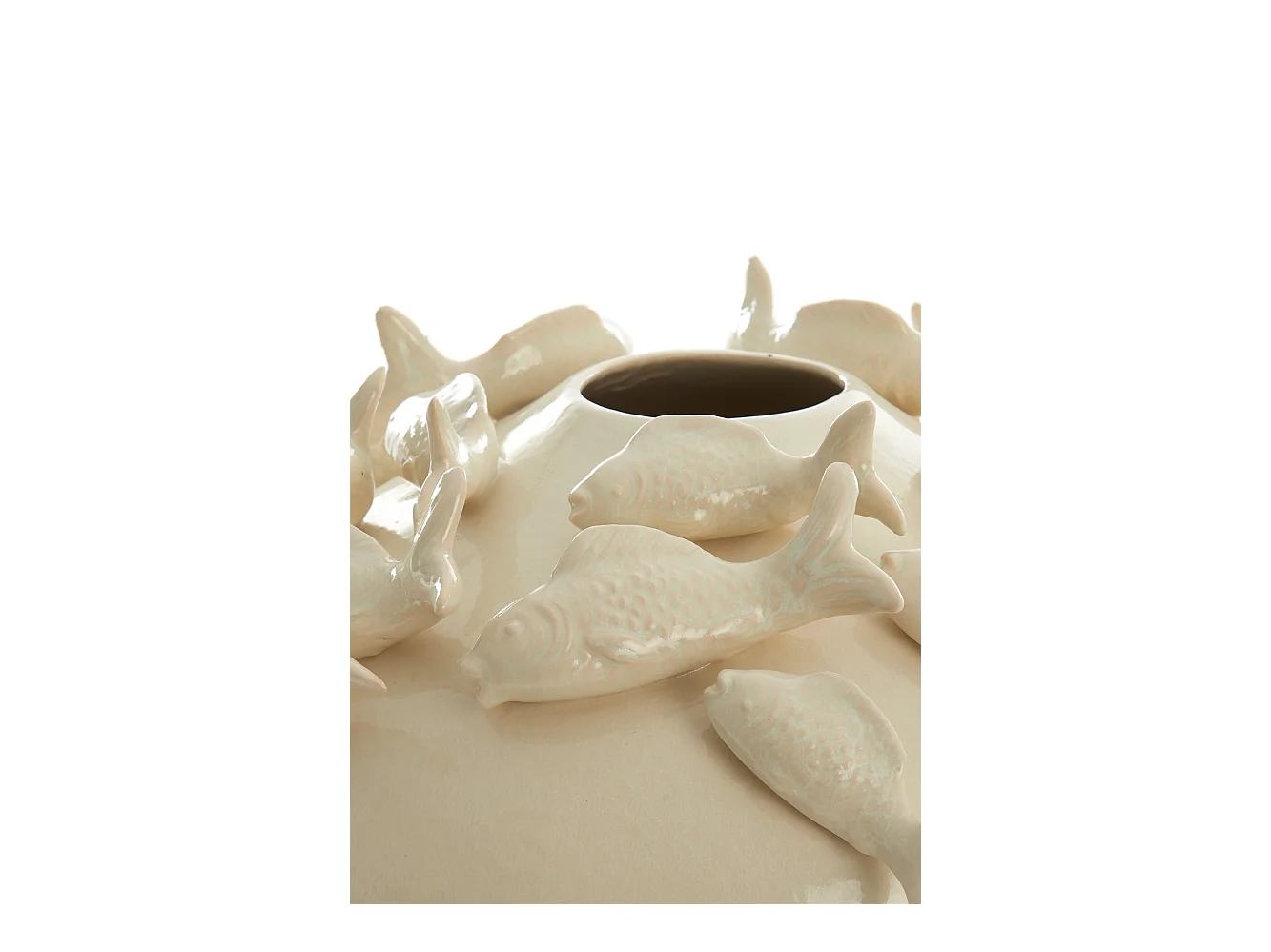 Vase FISCH - Ø41,5x32cm - Weiß