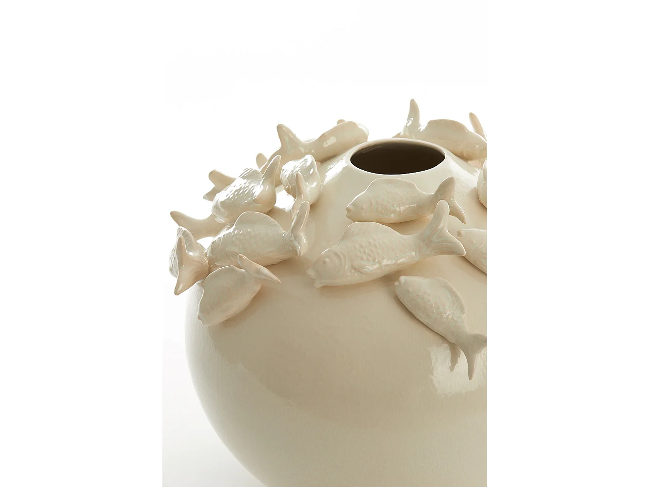 Vase FISCH - Ø41,5x32cm - Weiß