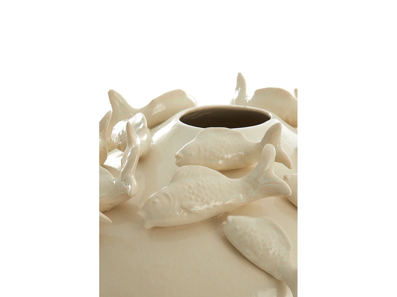 Vase FISCH - Ø41,5x32cm - Weiß