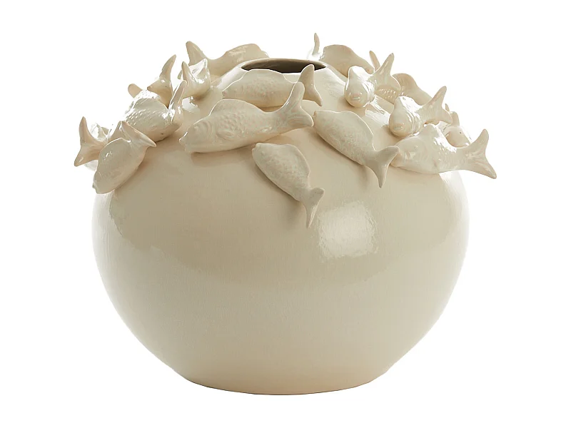 Vase FISCH - Ø41,5x32cm - Weiß