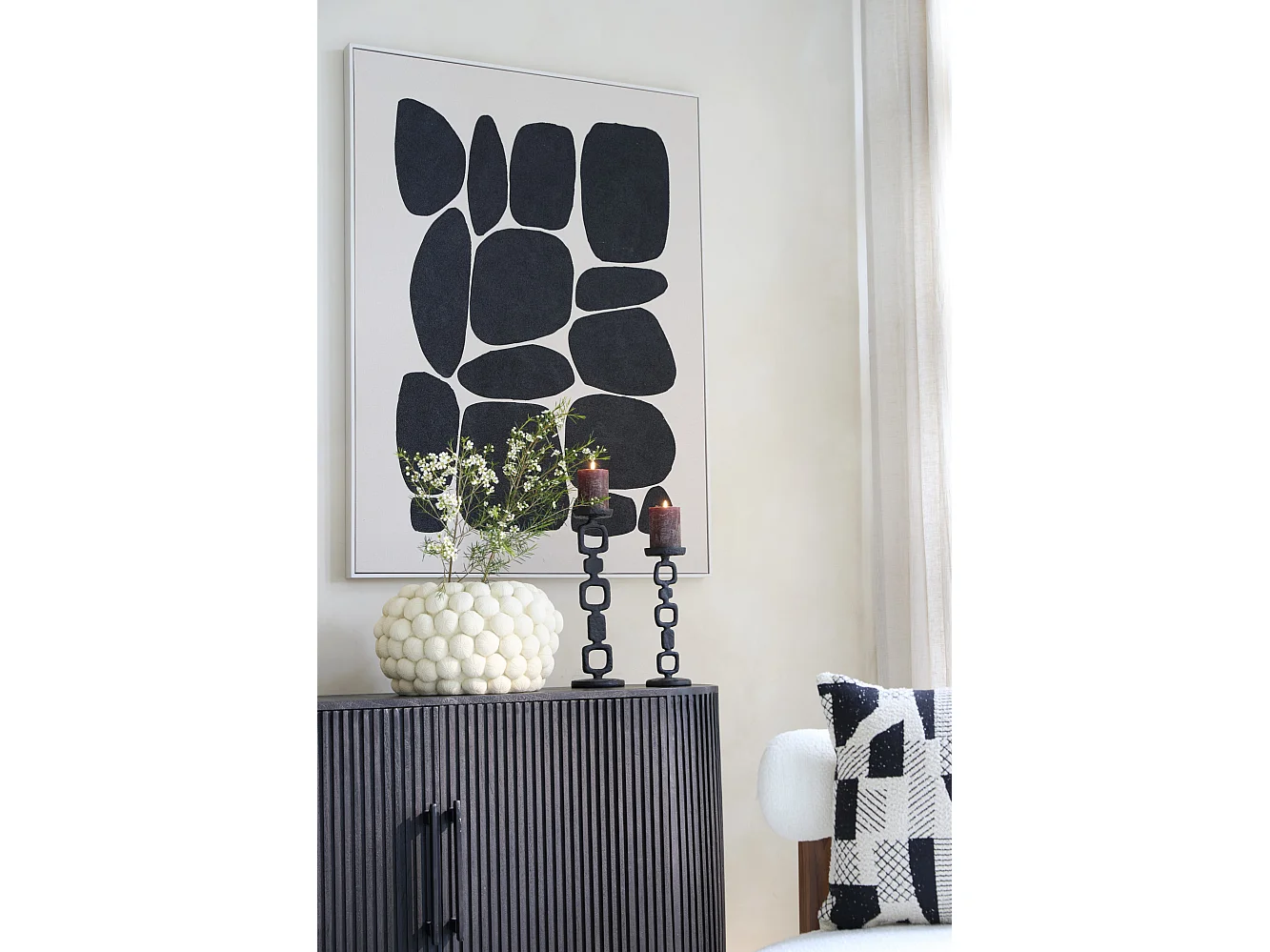 Vase OURSIN - Ø40x23,5cm - Blanc