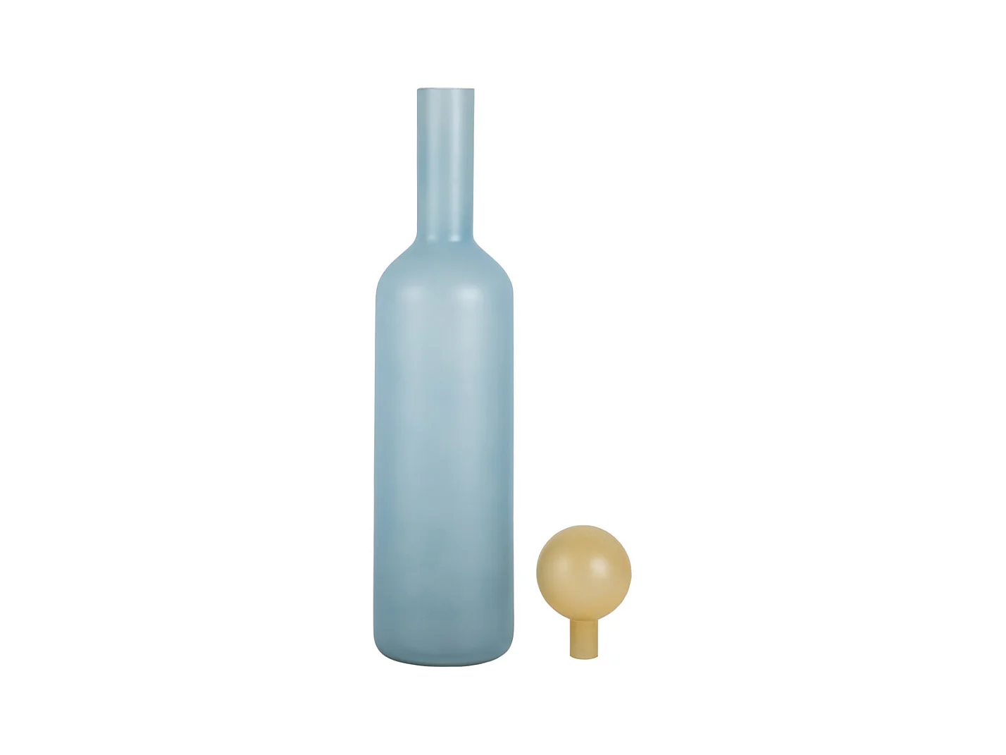 Vase Alegre Botellin Grand - Bleu doux et jaune doux