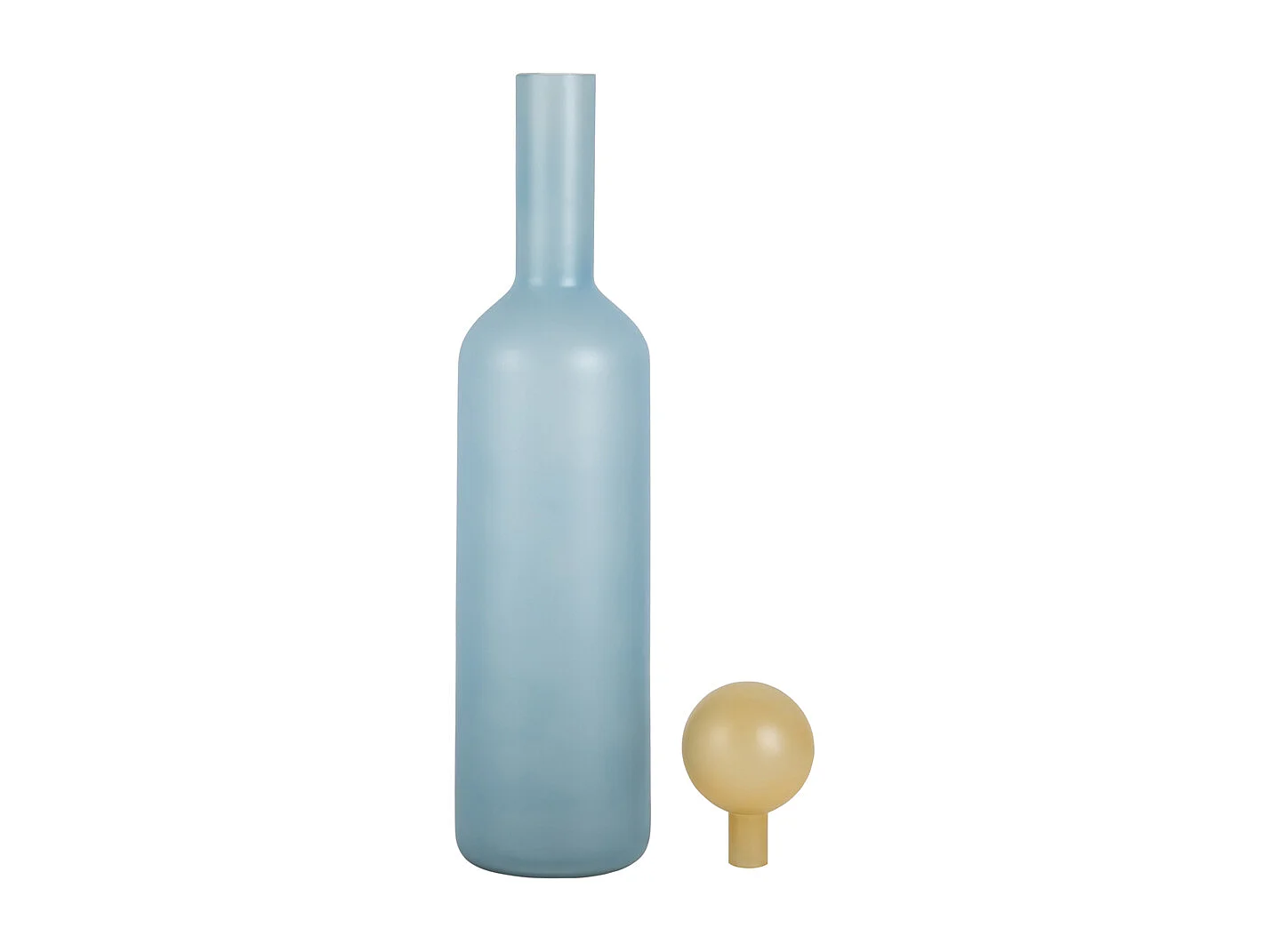 Vase Alegre Botellin Grand - Bleu doux et jaune doux