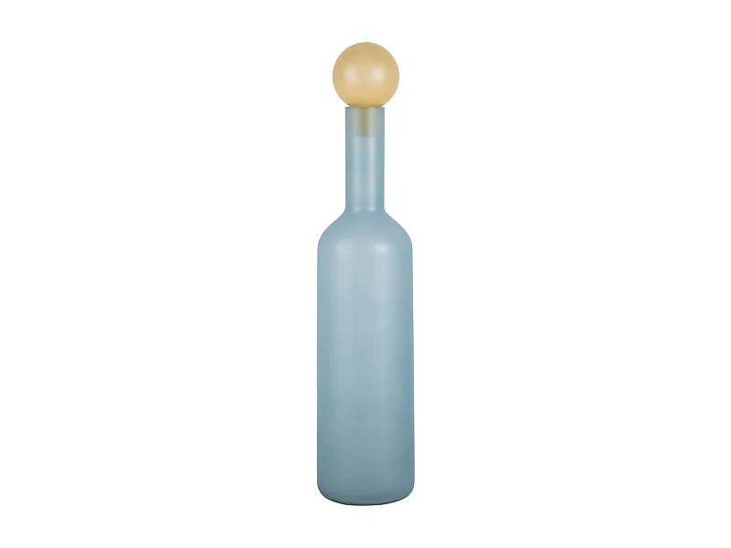 Vase Alegre Botellin Grand - Bleu doux et jaune doux