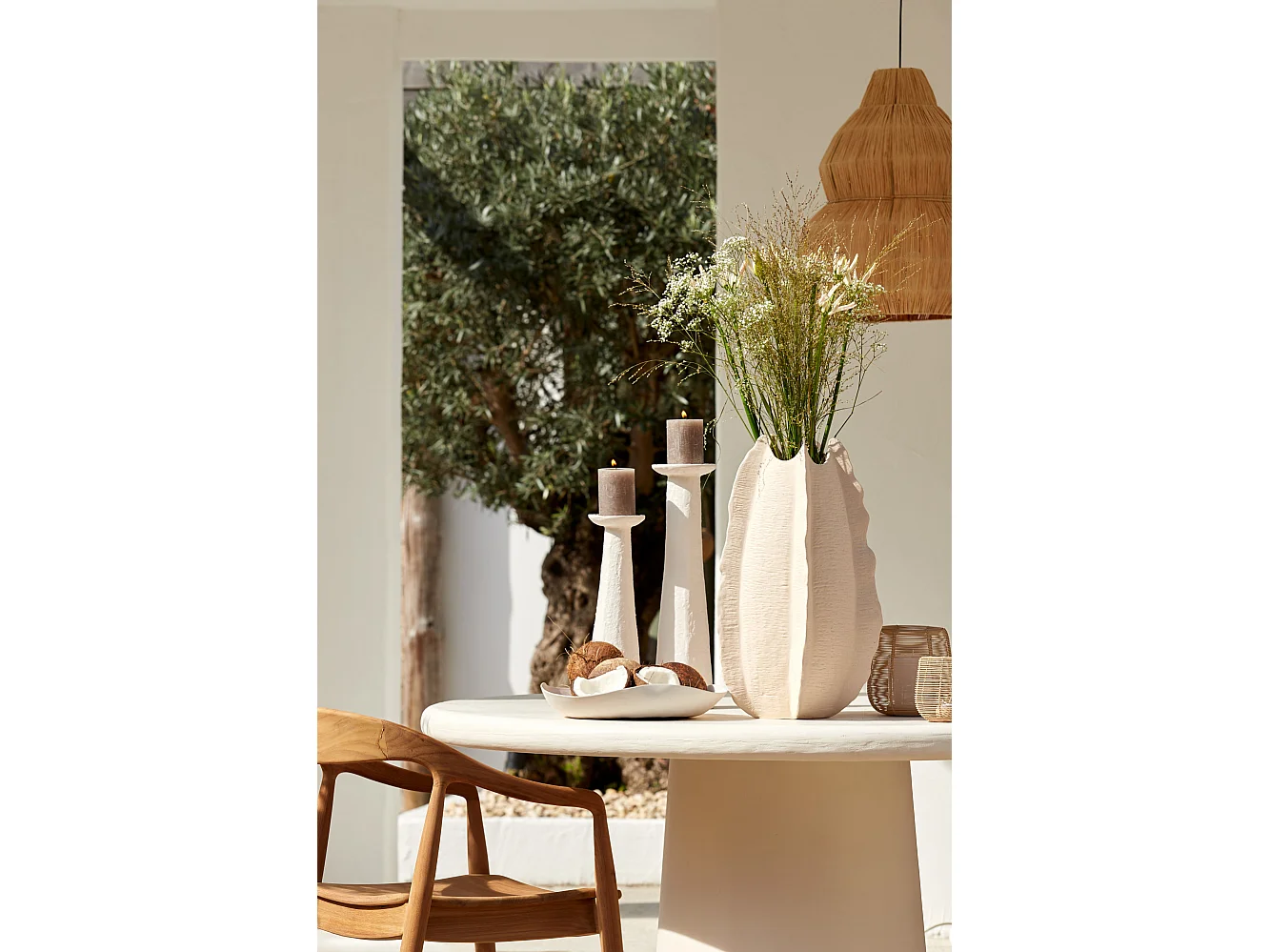 Vase KELAPA - Ø31x53cm - Blanc