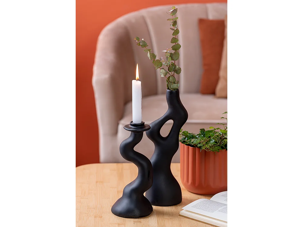 Vase Tourbillons Organiques - Noir