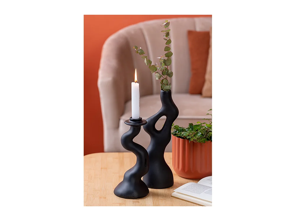 Vase Tourbillons Organiques - Noir