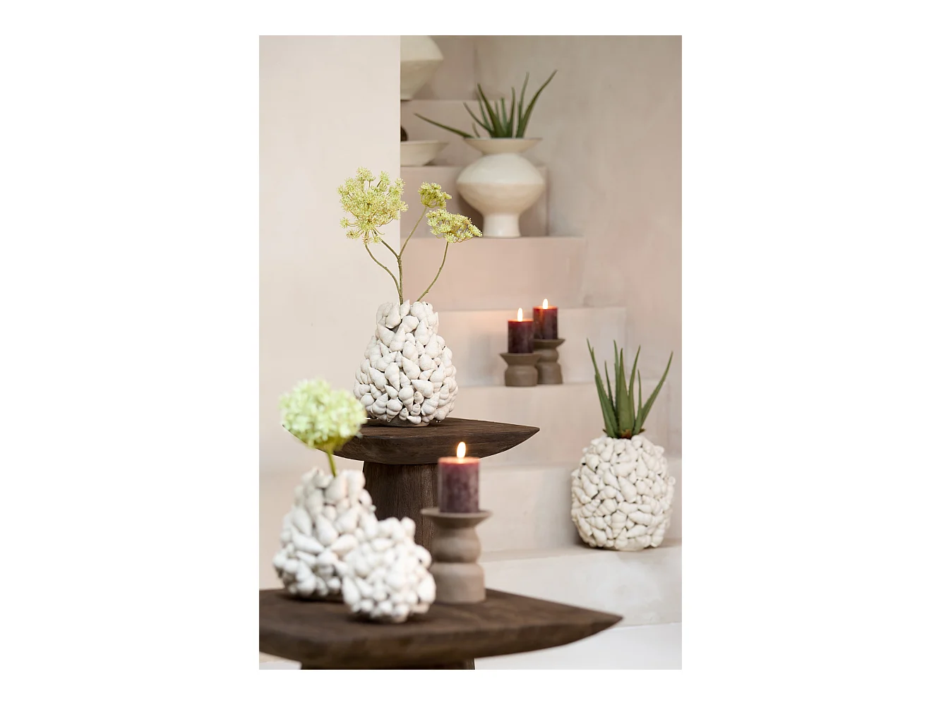 Vase GEORGIA - Ø25x28cm - Weiß