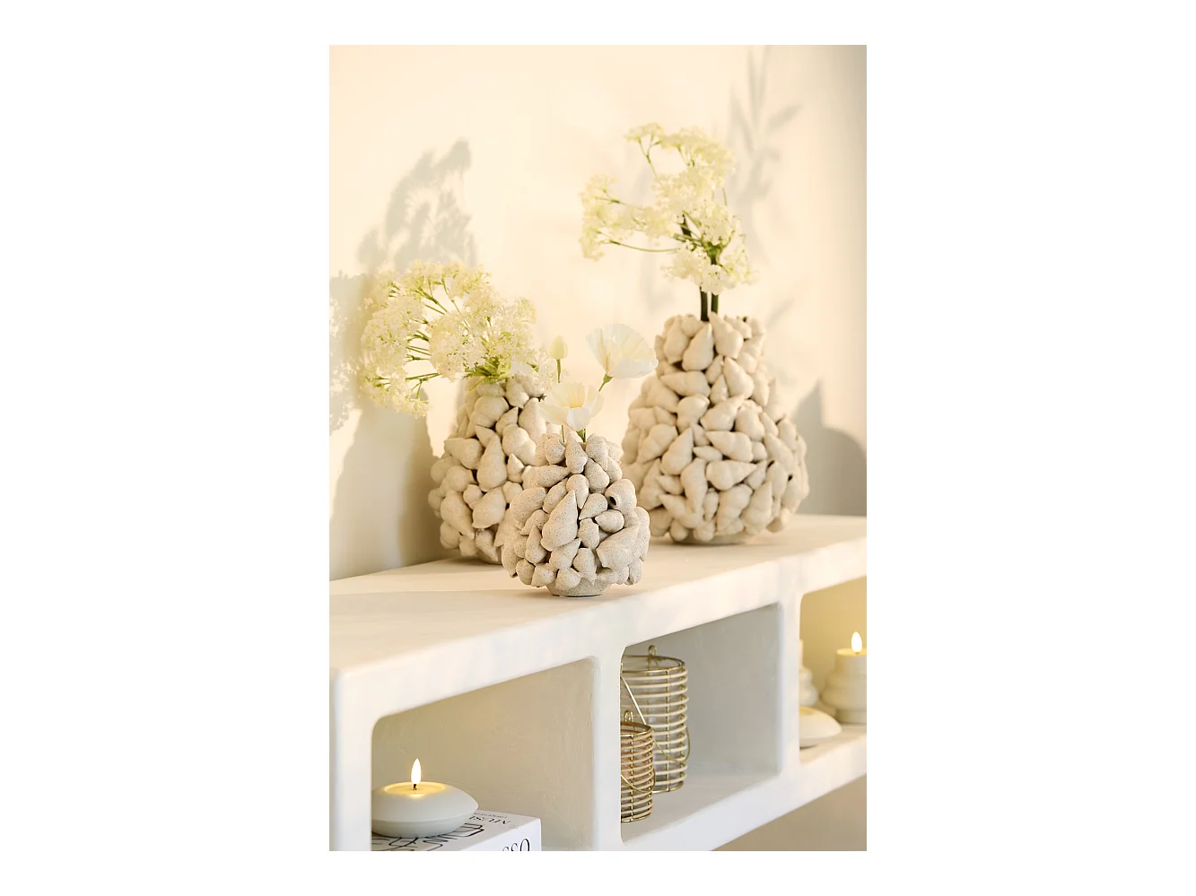 Vase GEORGIA - Ø25x28cm - Weiß