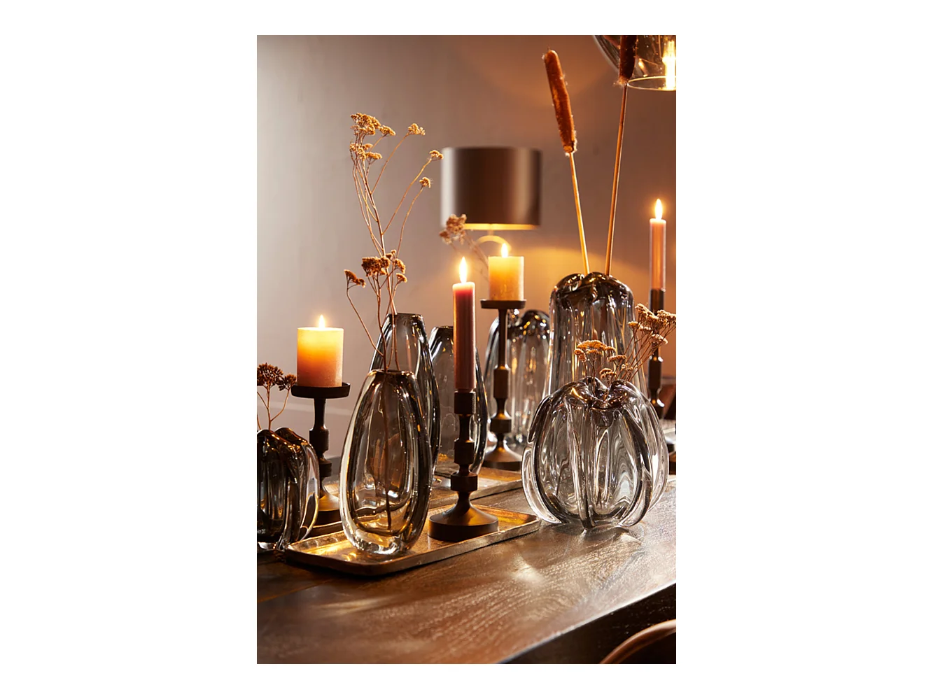 Vase MURELA - Ø21x38cm - Gris