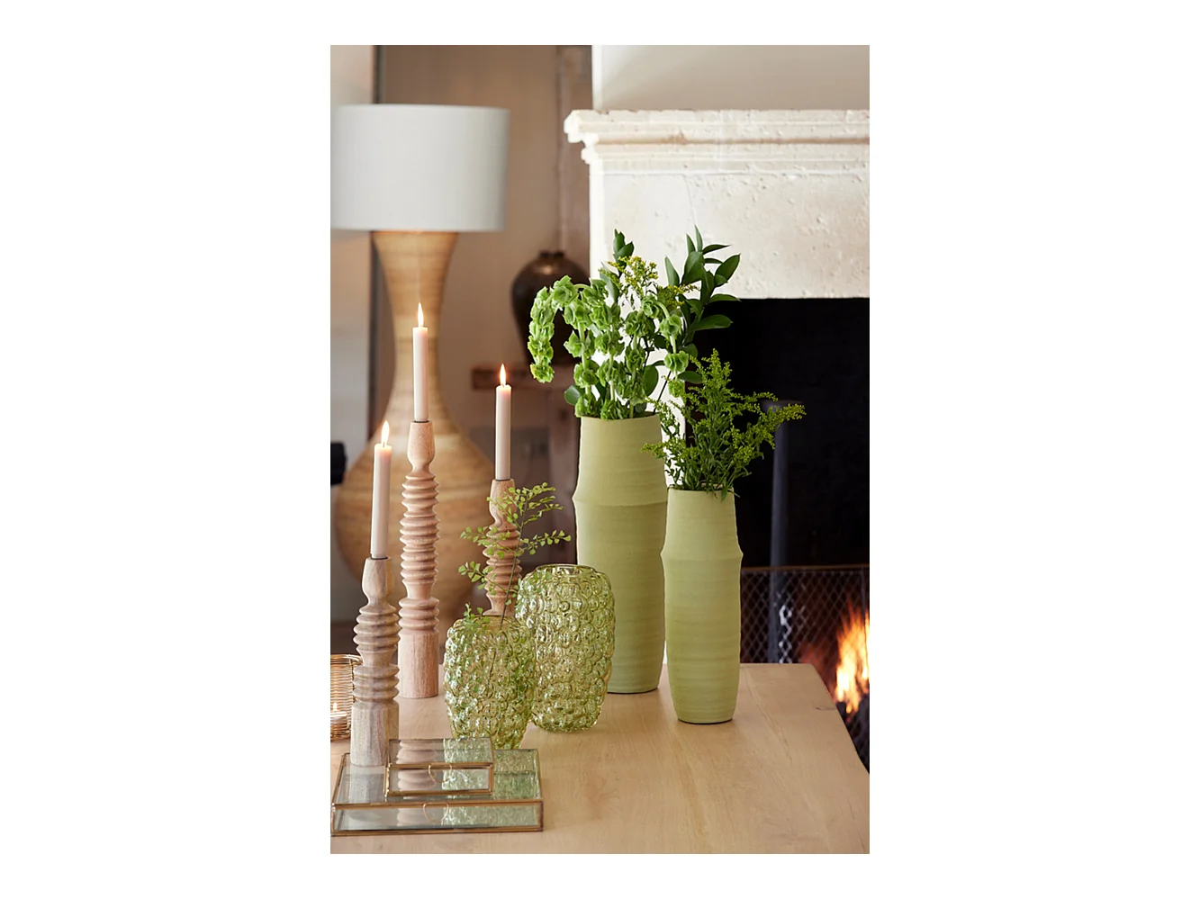 Vase MACADAMIA - Ø18,5x45,5cm - Vert