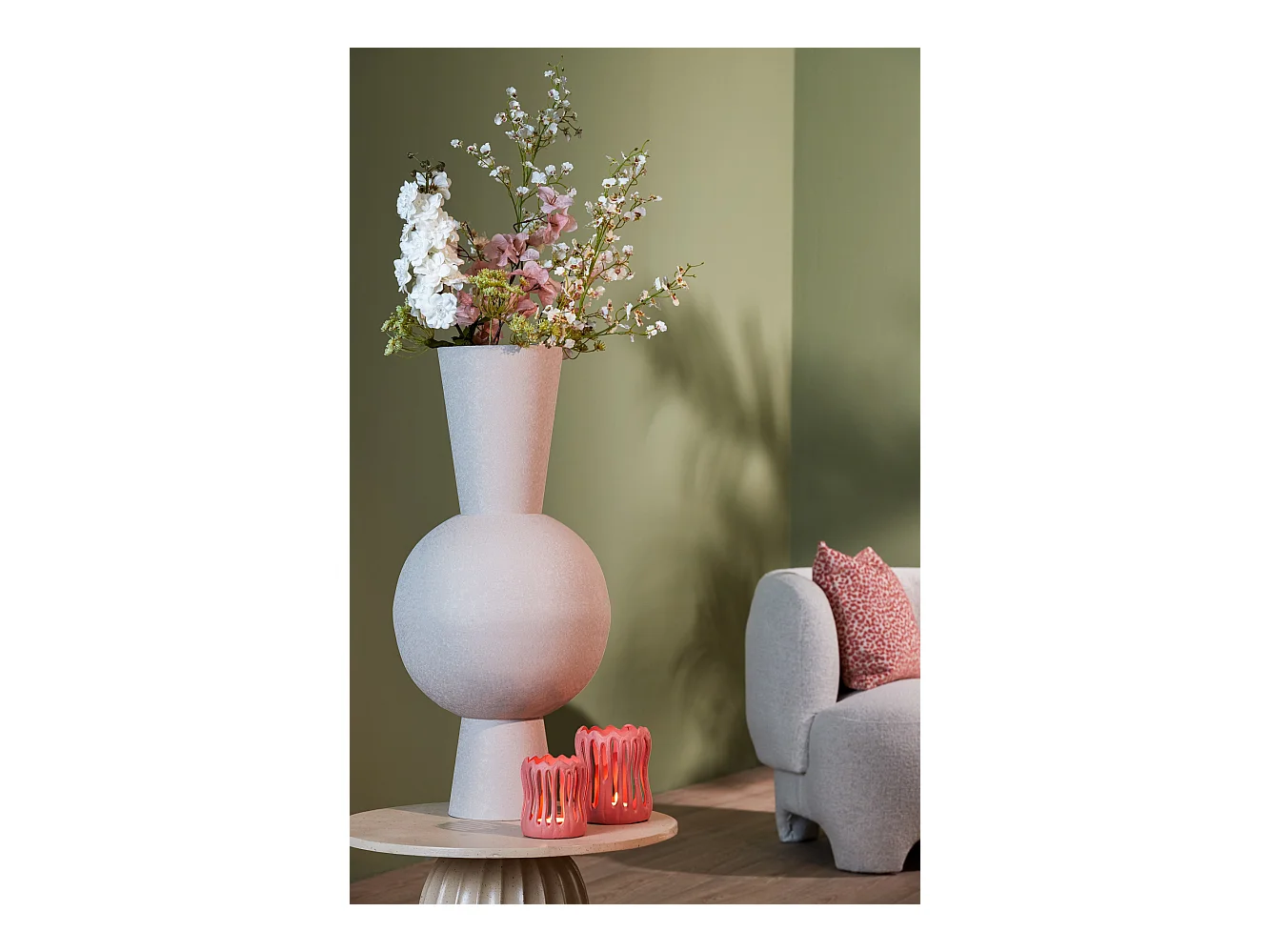 Vase CHEDI - Ø39x83cm - Gris