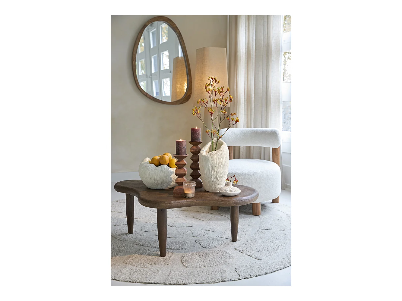 Vase DENISA - 34x28x21cm - Blanc