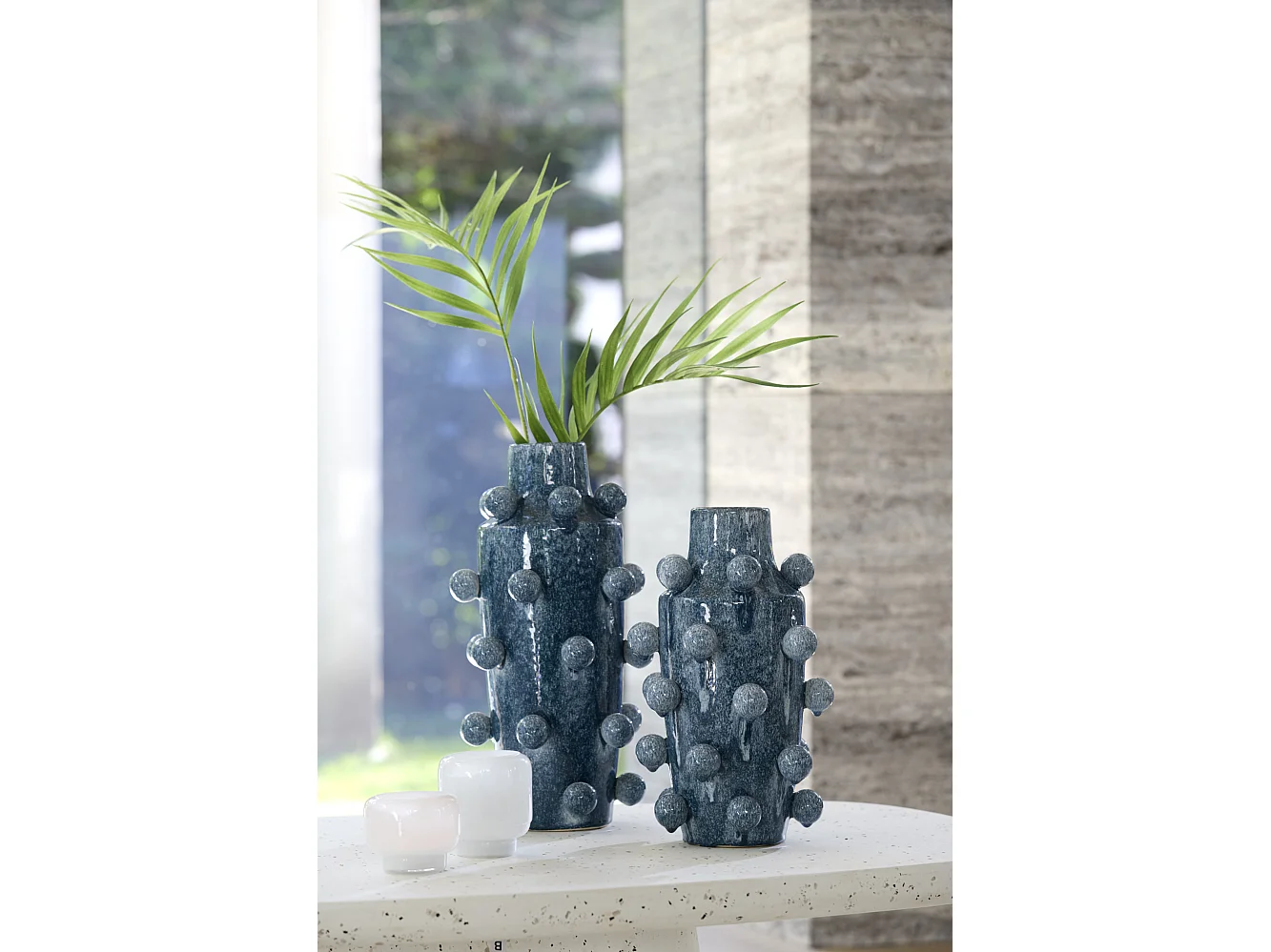 Vase MOLLY - Ø23x43cm - Bleu