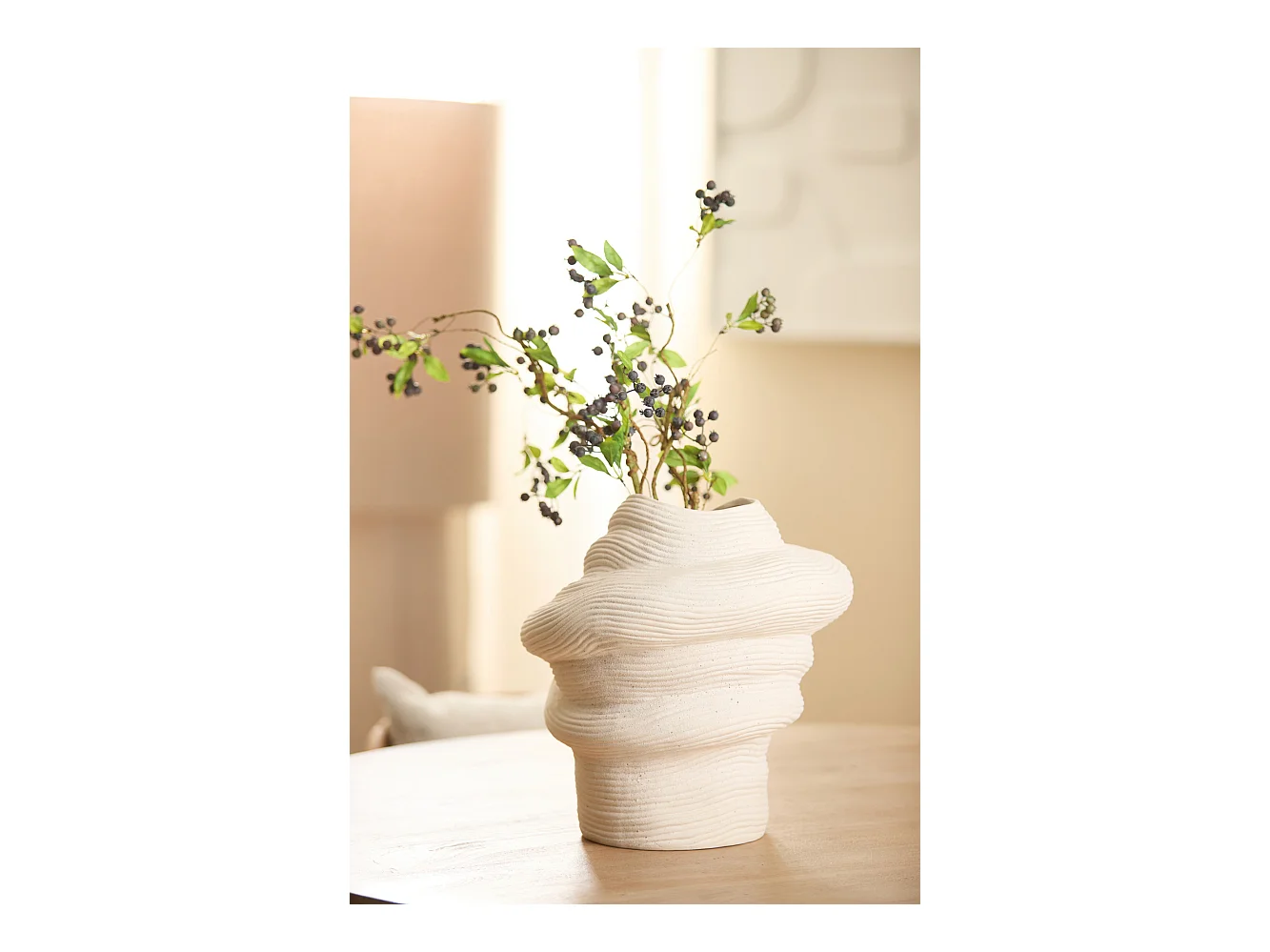 Vase LUZZ - 33,5x32x34cm - Blanc