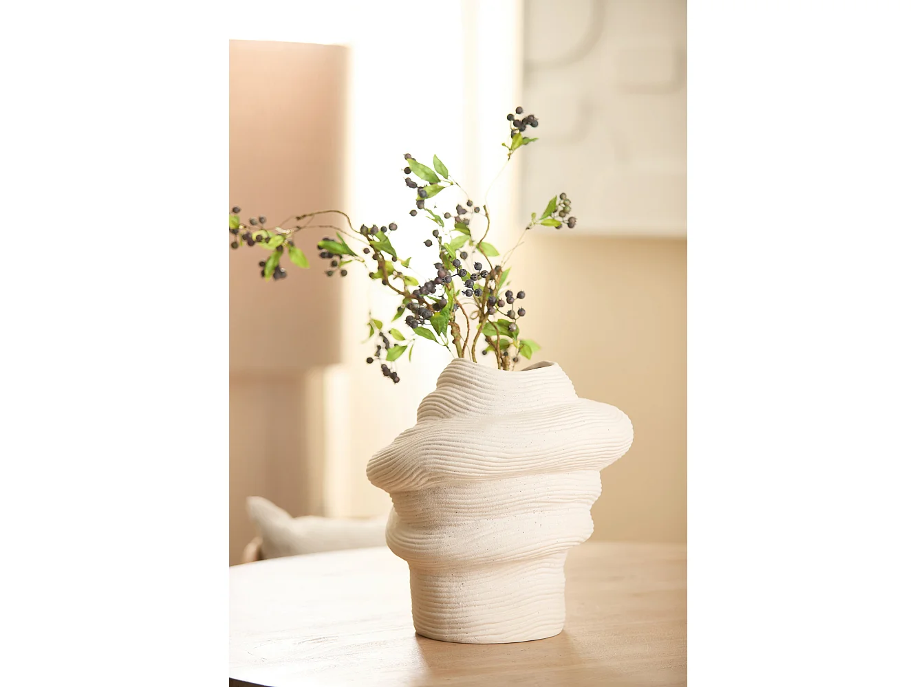 Vase LUZZ - 33,5x32x34cm - Blanc