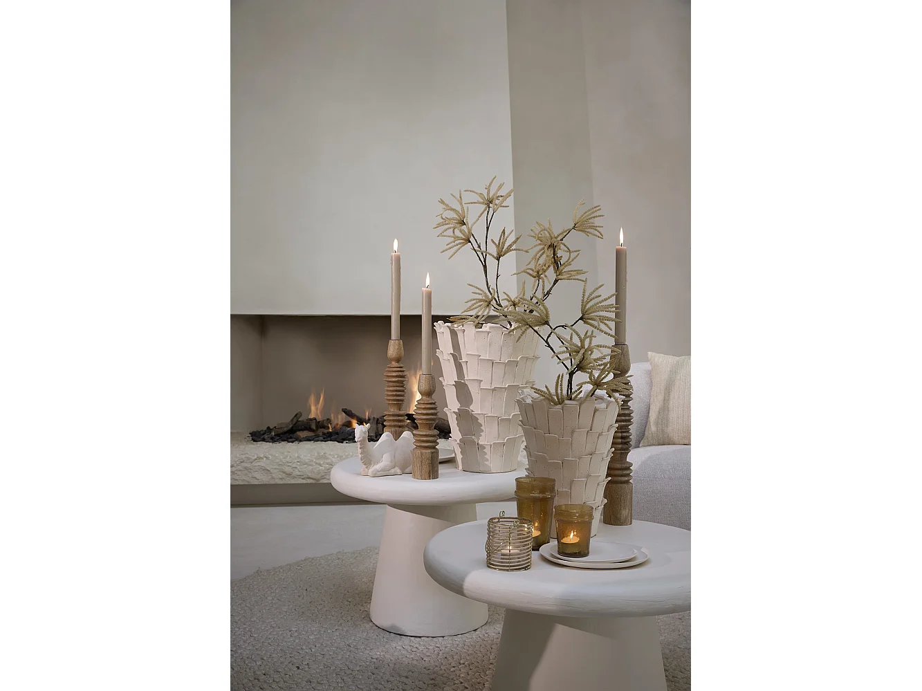 Vase BANYA - 27,5x27x35cm - Blanc