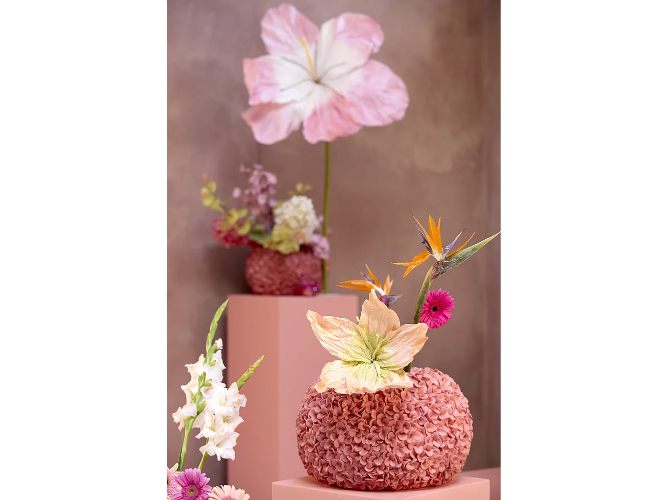 Vase PHYLIA - Ø47,5x30cm - Rouge