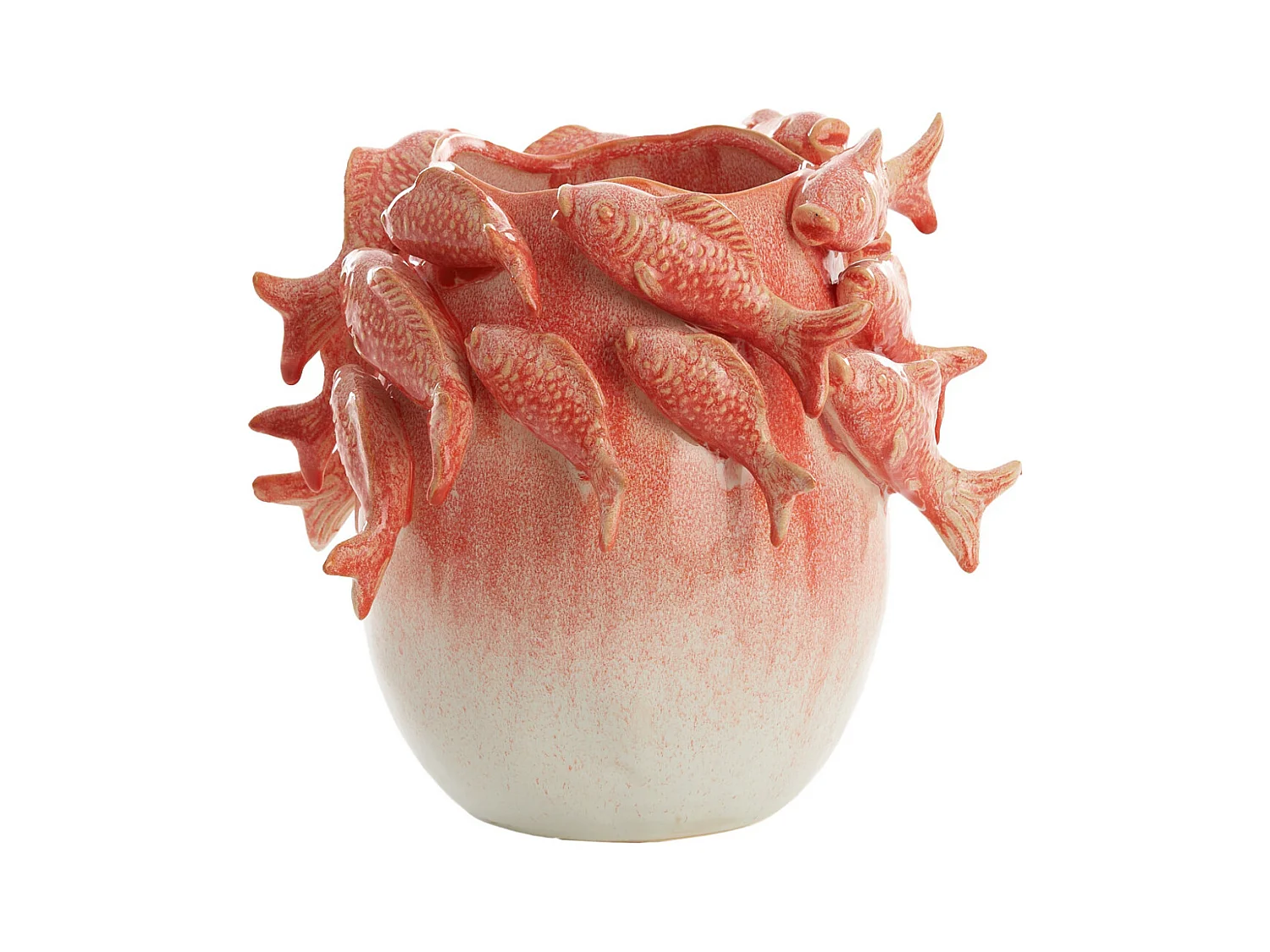 Vase FISH - 29x28,5x27cm - Rouge