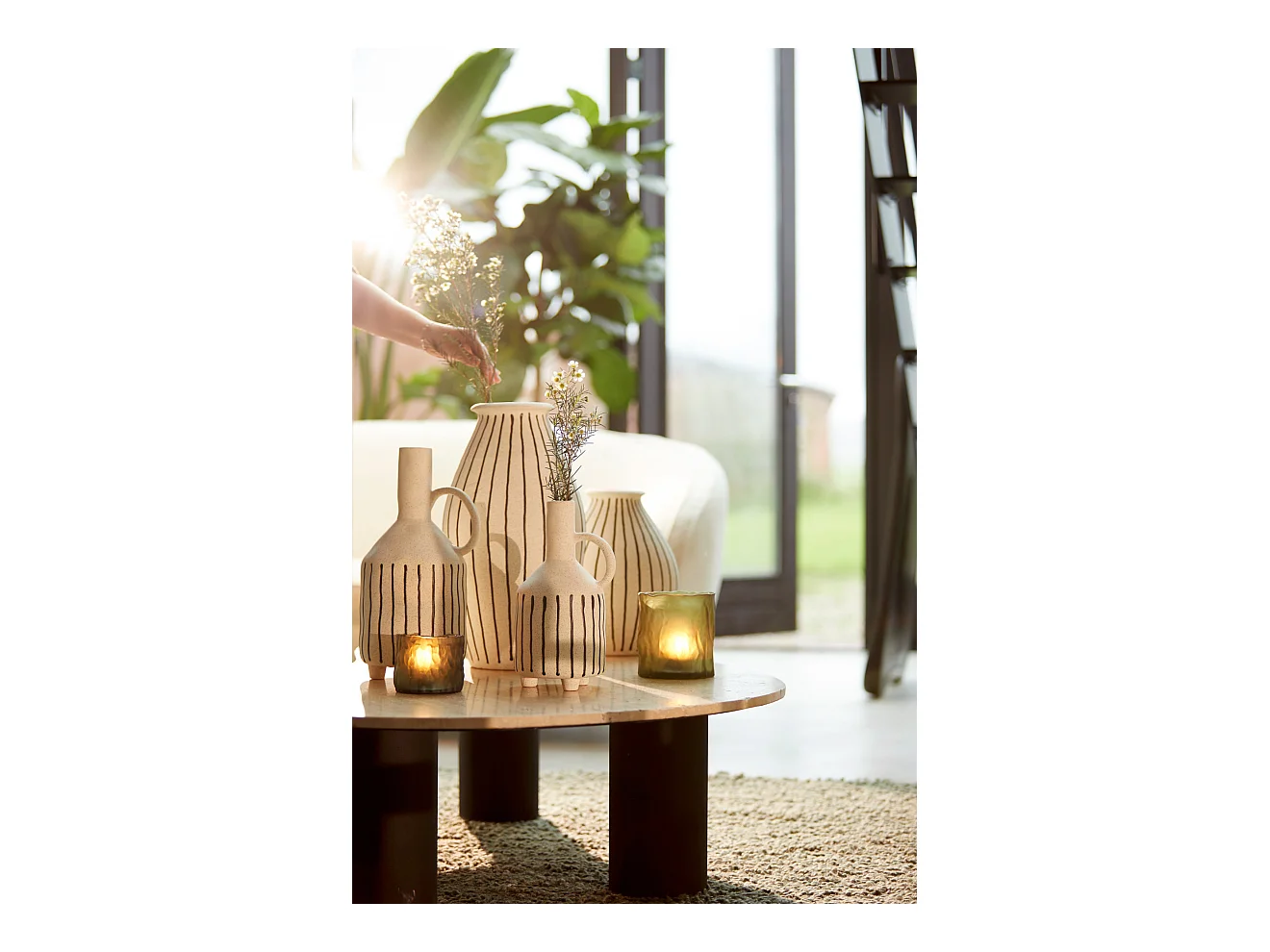 Vase DIPHU - Ø23,5x43cm - Weiß