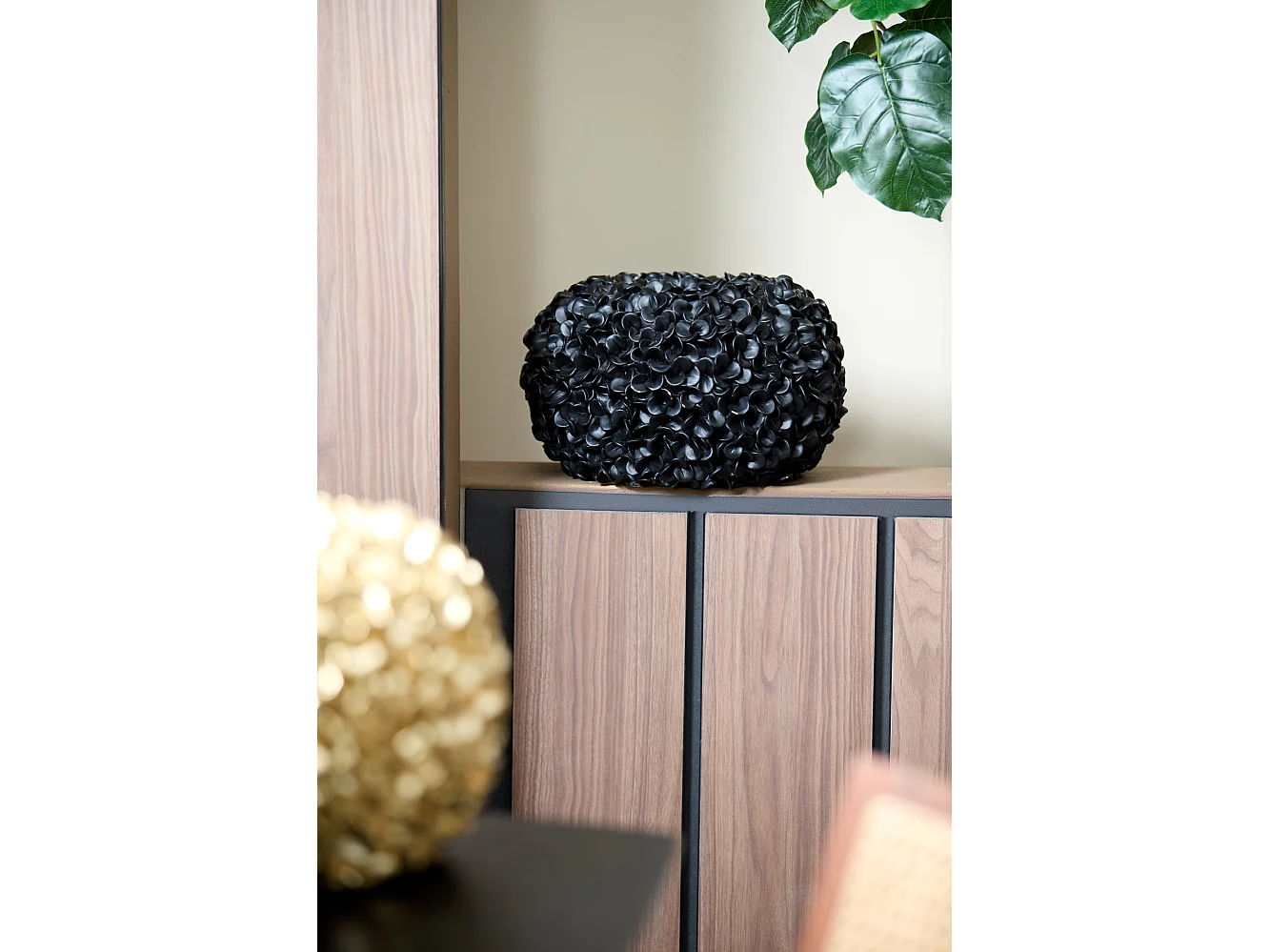 Vase PHYLIA - Ø38x23cm - Noir