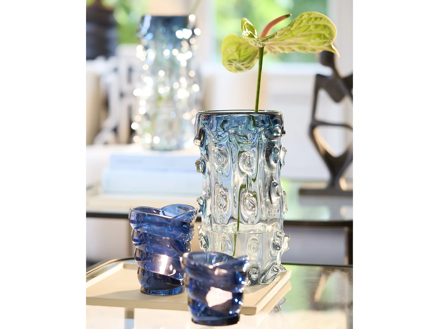 Vase TORBEN - Ø15x27,5cm - Bleu