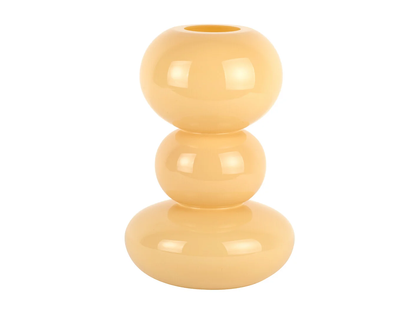 Vase Bulles en Verre Grand - Jaune Doux