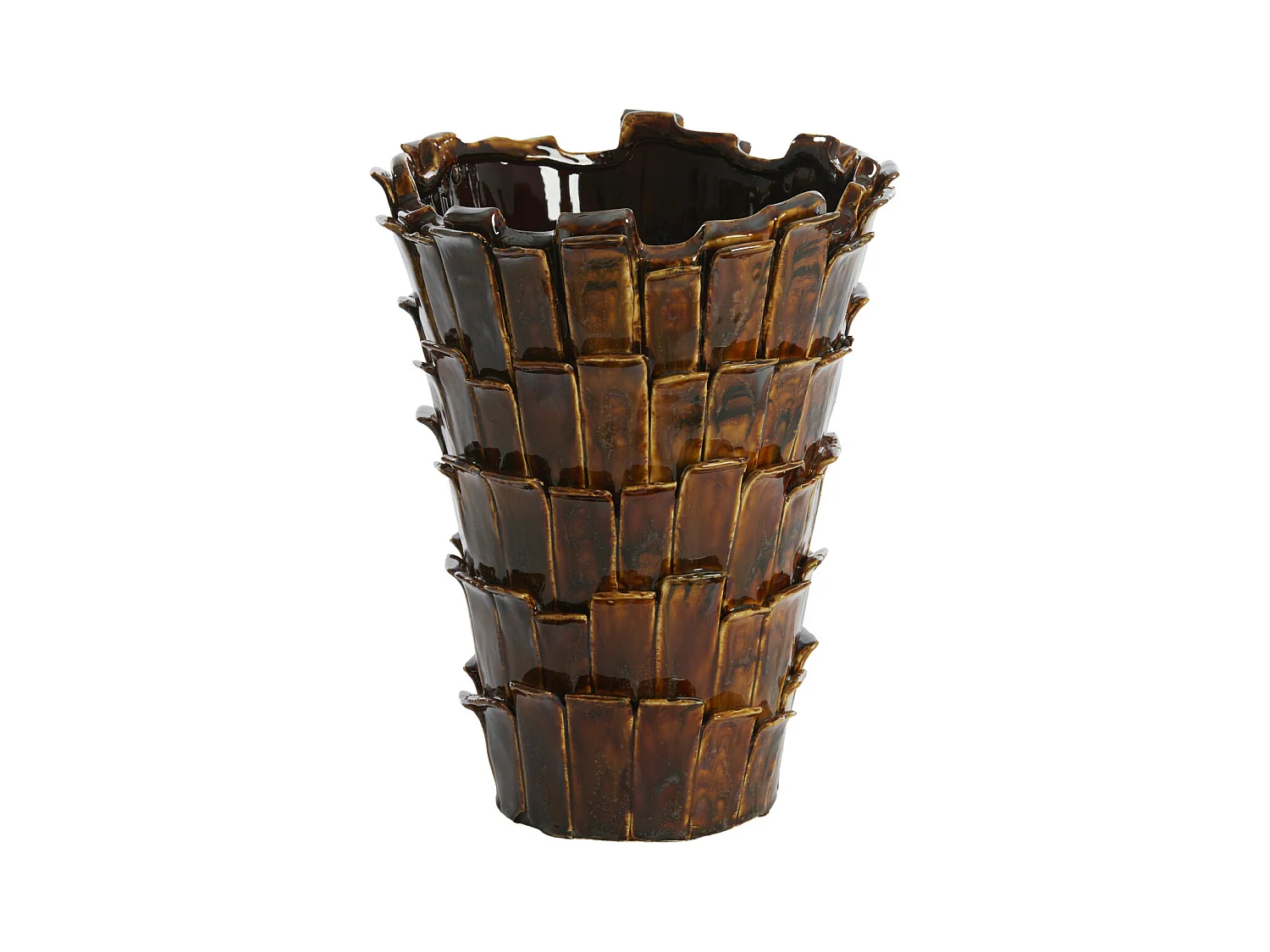 Vase BANYA - 27,5x27x34cm - Marron