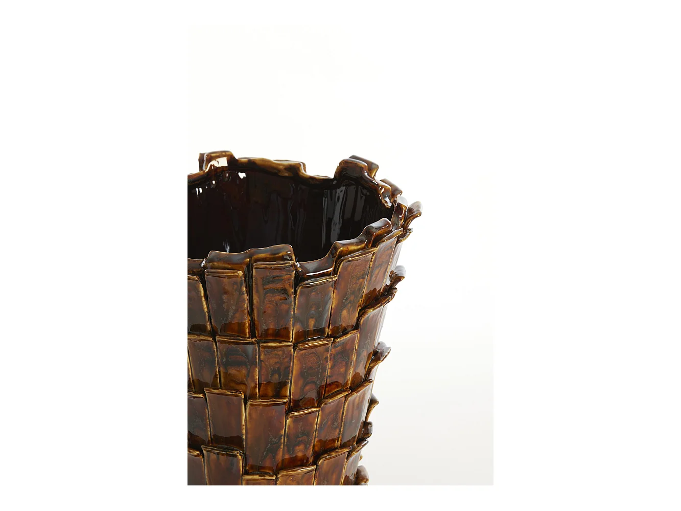 Vase BANYA - 27,5x27x34cm - Marron