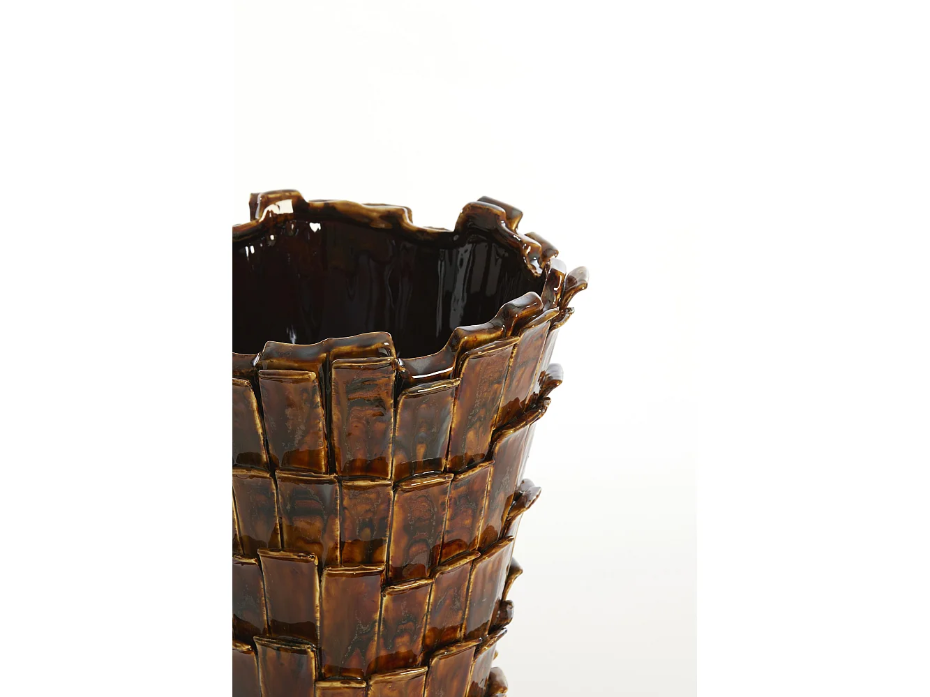 Vase BANYA - 27,5x27x34cm - Marron