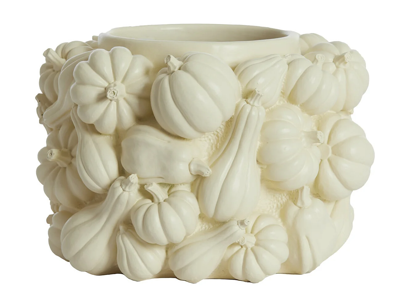 Vase CITROUILLE - Ø28x18cm - Blanc