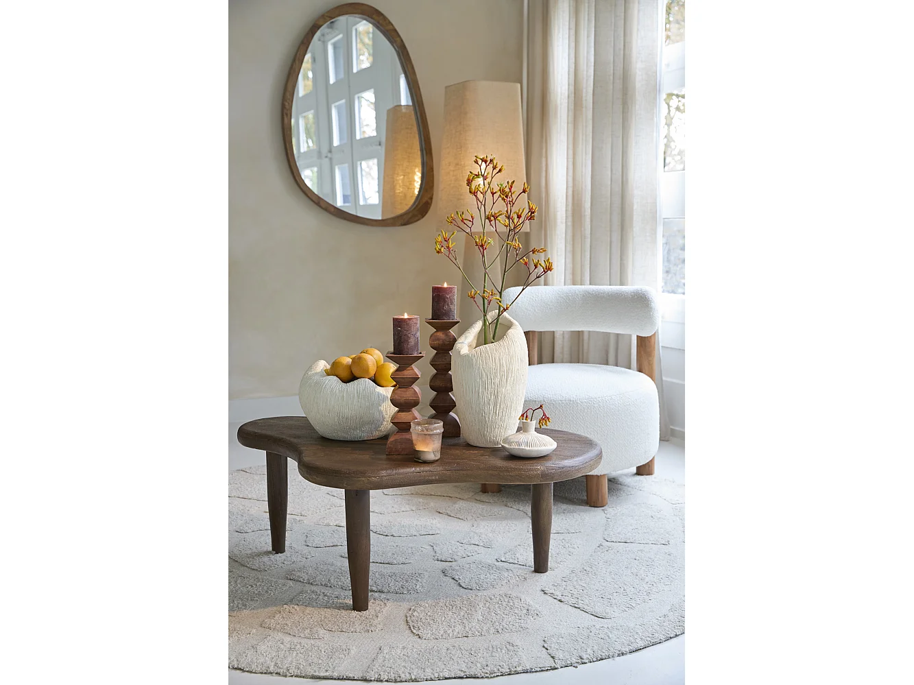 Vase DENISA - 21,5x20,5x36,5cm - Blanc