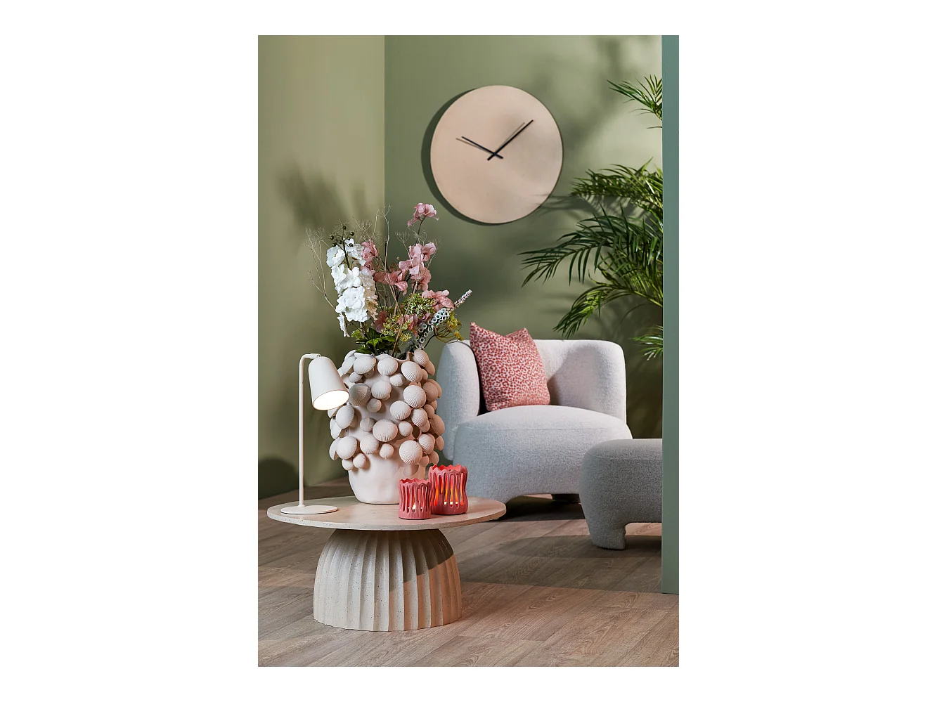 Vase PLENTZIA - Ø33,5x46cm - Weiß