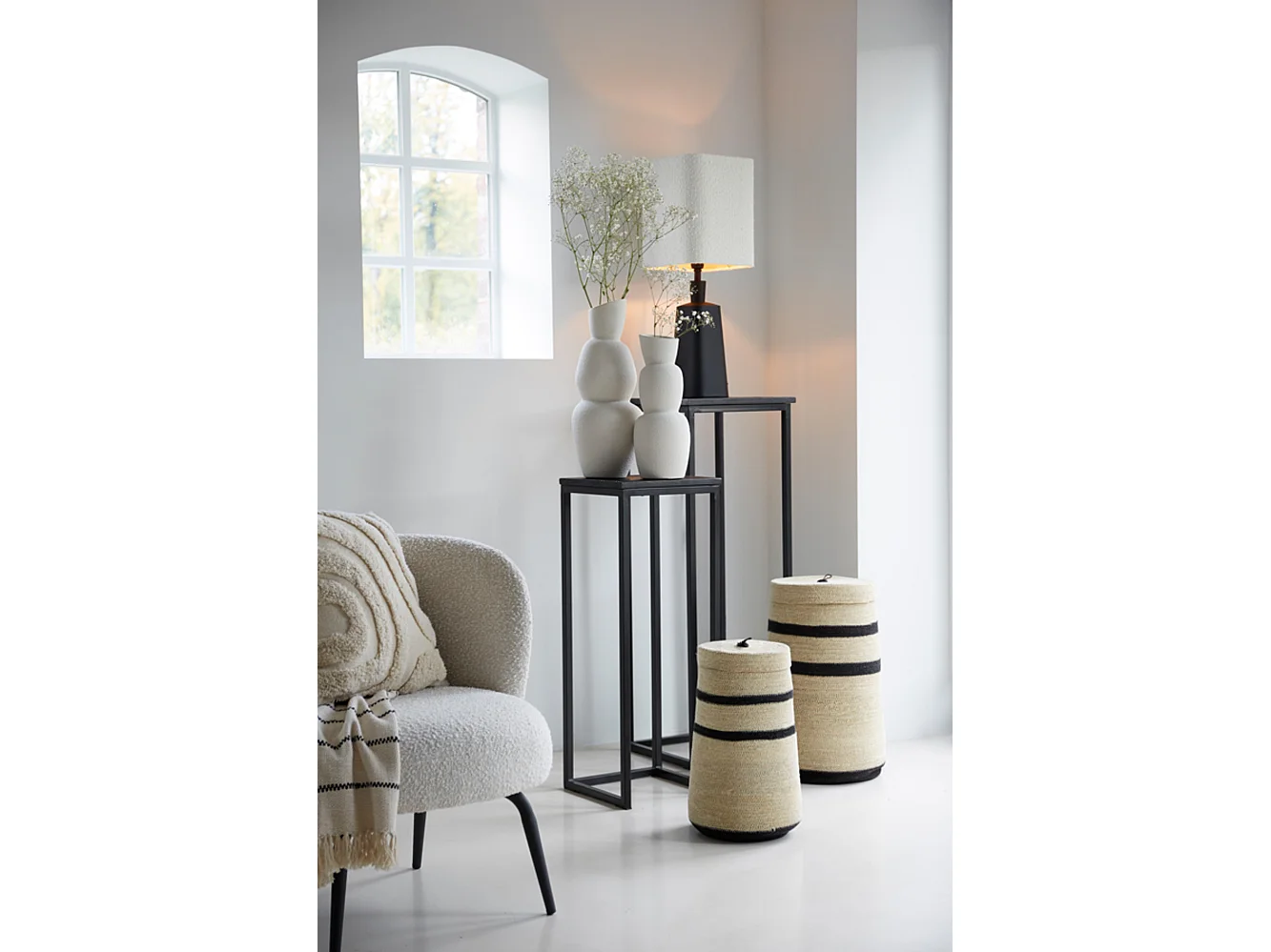 Vase ARAM - Ø19x46,5cm - Blanc