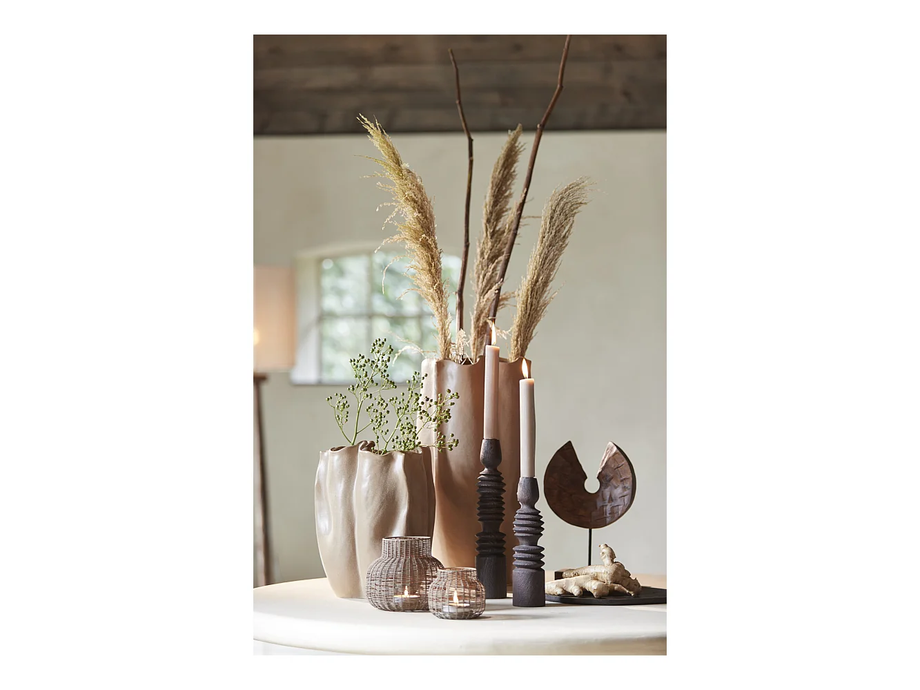 Vase SANGULI - 28x27,5x56cm - Gris