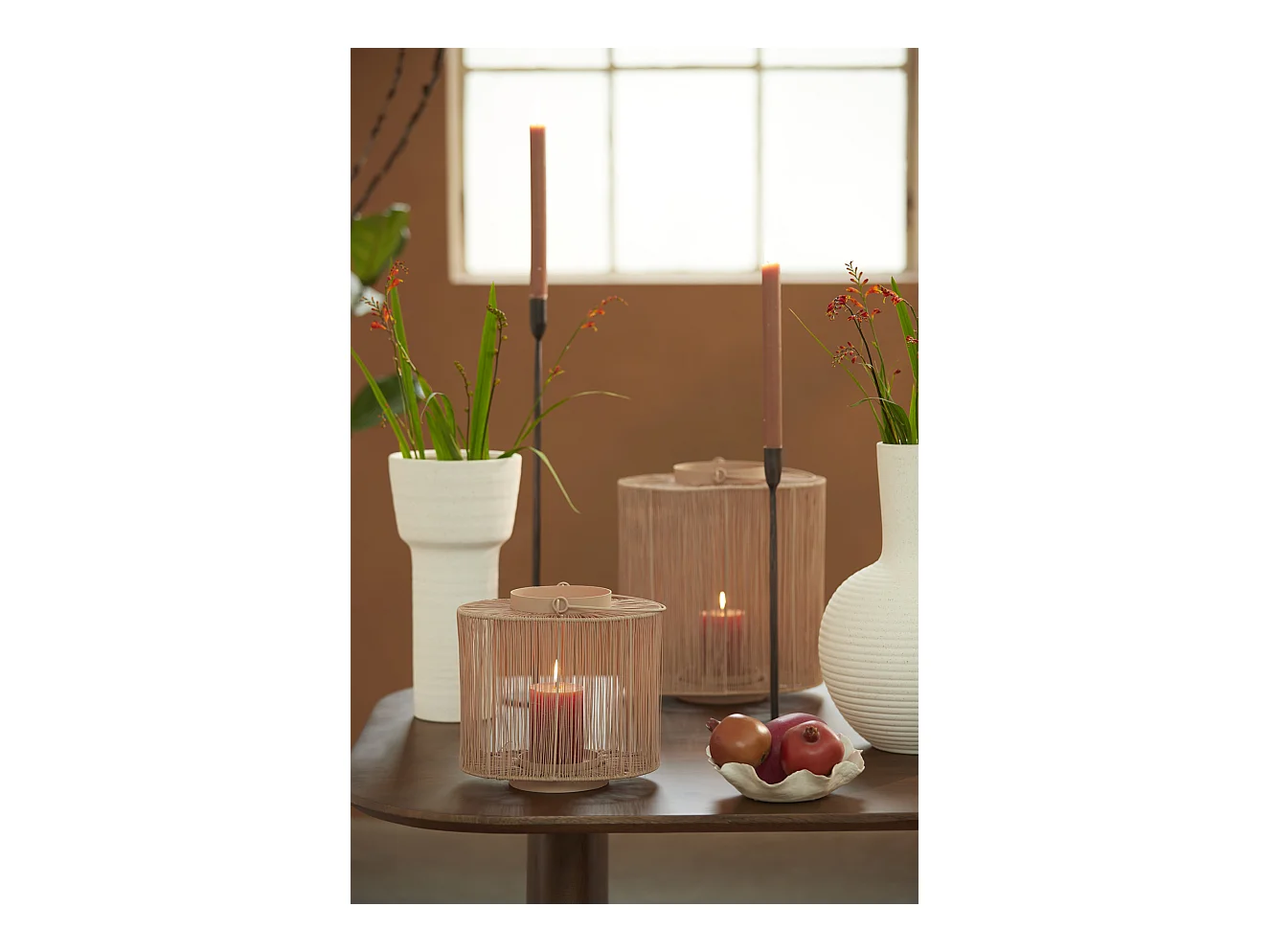 Vase ALSACIA - Ø19x38cm - Weiß