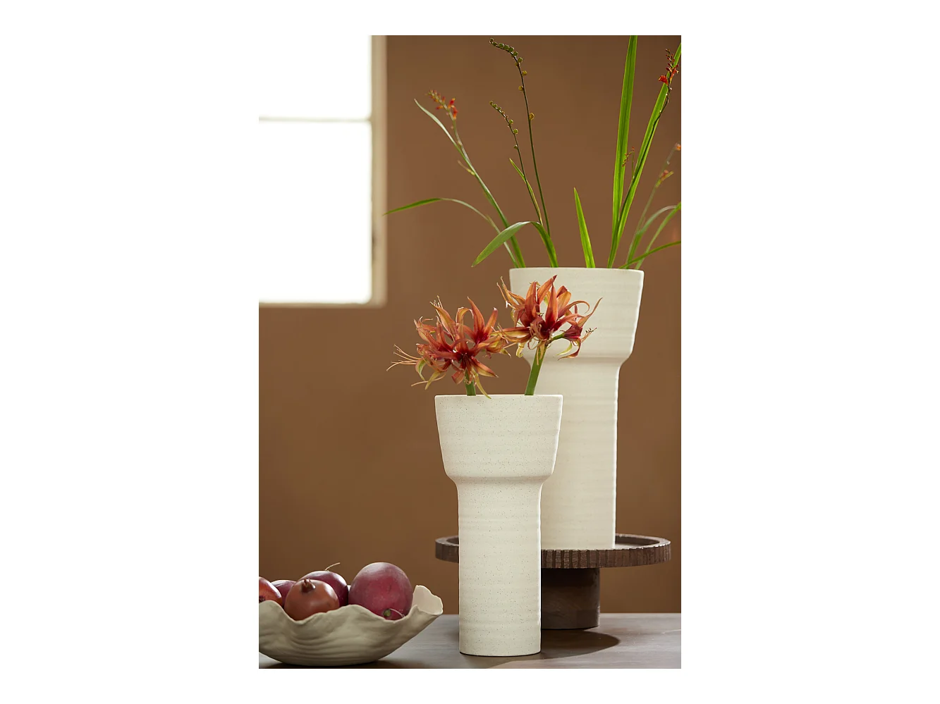 Vase ALSACIA - Ø19x38cm - Weiß
