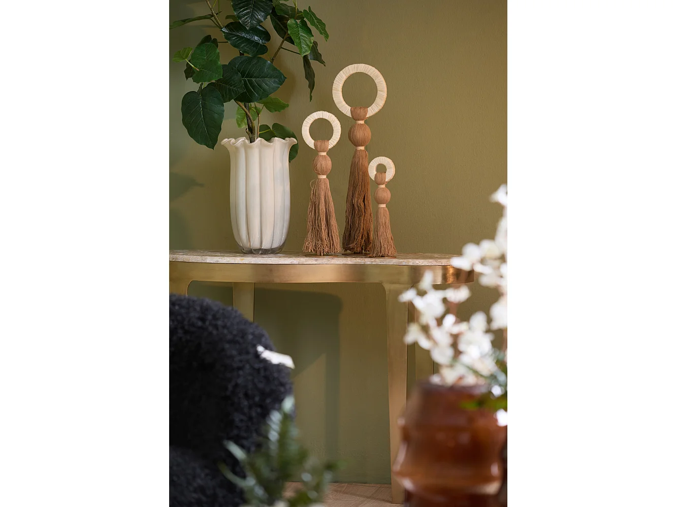 Jarrón SEDONA - Ø23,5x38cm - Blanco