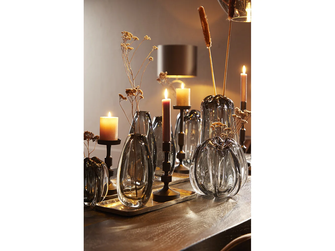 Vase CALLA - 17x8x31,5cm - Gris