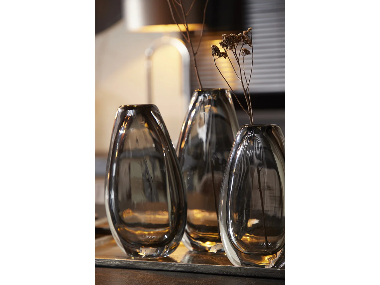 Vase CALLA - 17x8x31,5cm - Gris