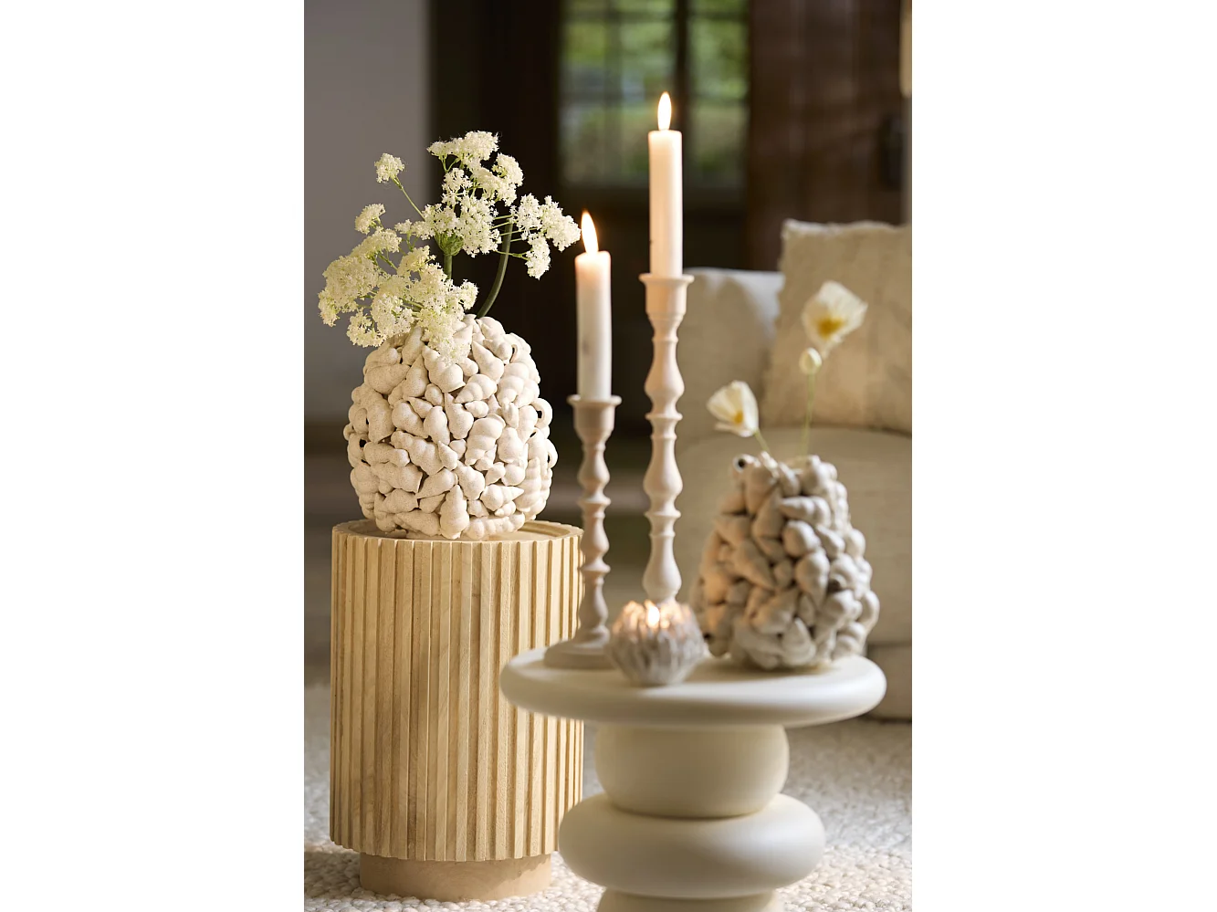 Jarrón SHELL - Ø28x30cm - Blanco