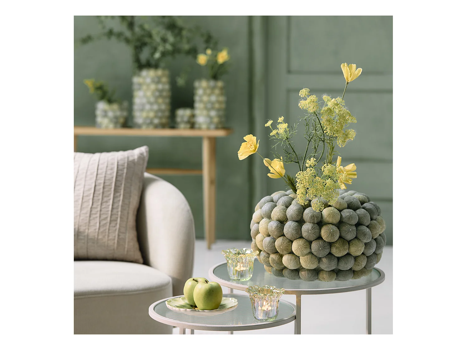 Vase OURSIN - Ø40x23,5cm - Vert